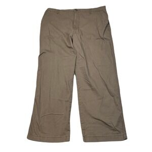 G.H. Bass Khaki Pants Womens 16 36x26 Tan Wide Leg Casual Relaxed Fit